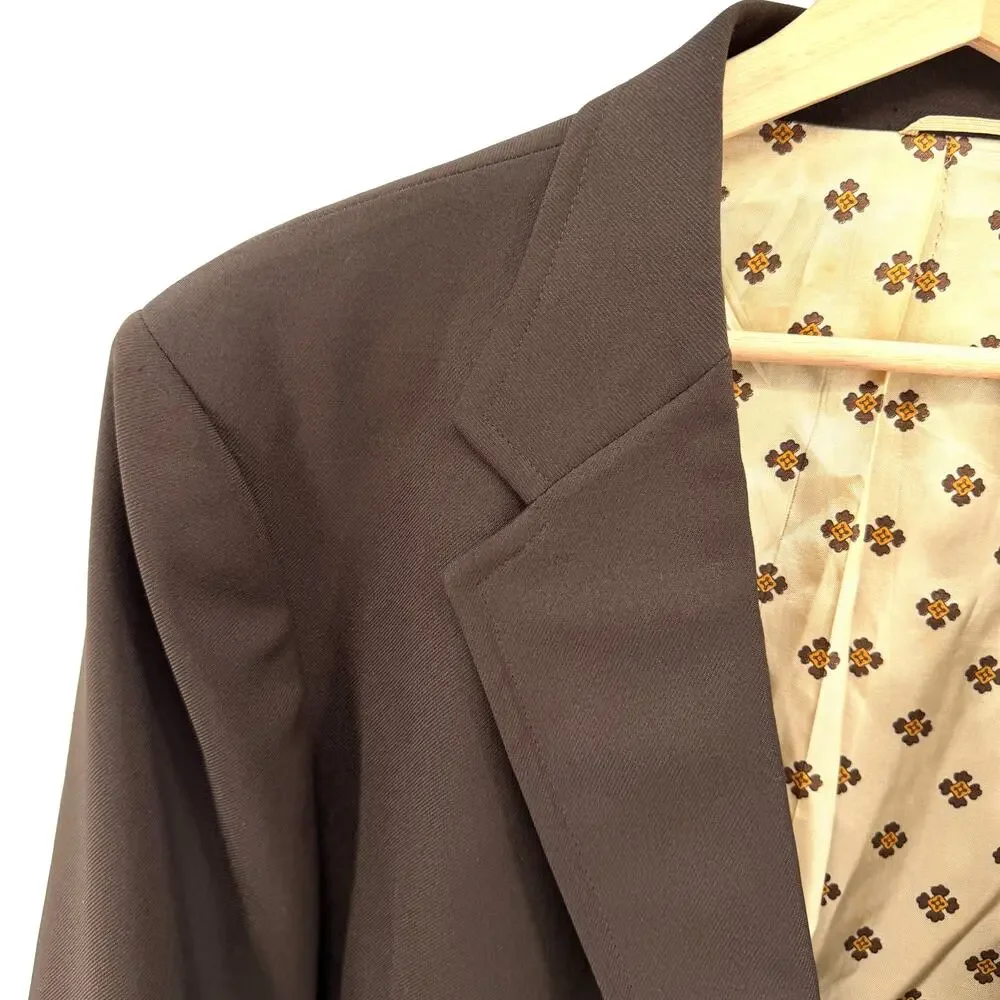 Vintage 70s JCPenney The Men's Shop Brown Double Knit Polyester Blazer